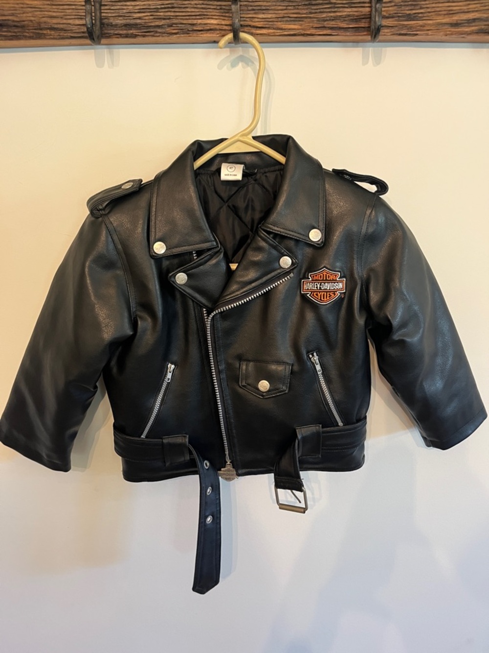Harley-Davidson Black Kids Faux Leather Moto Jacket with Patch